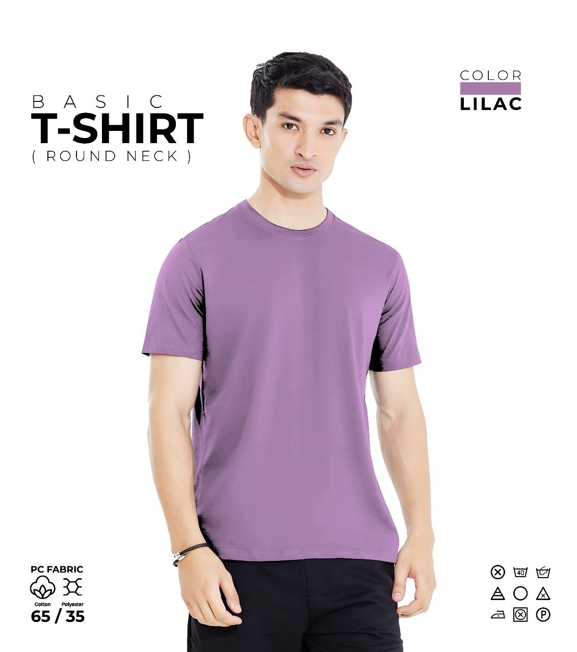 Lilac Basic Round Neck T-Shirt