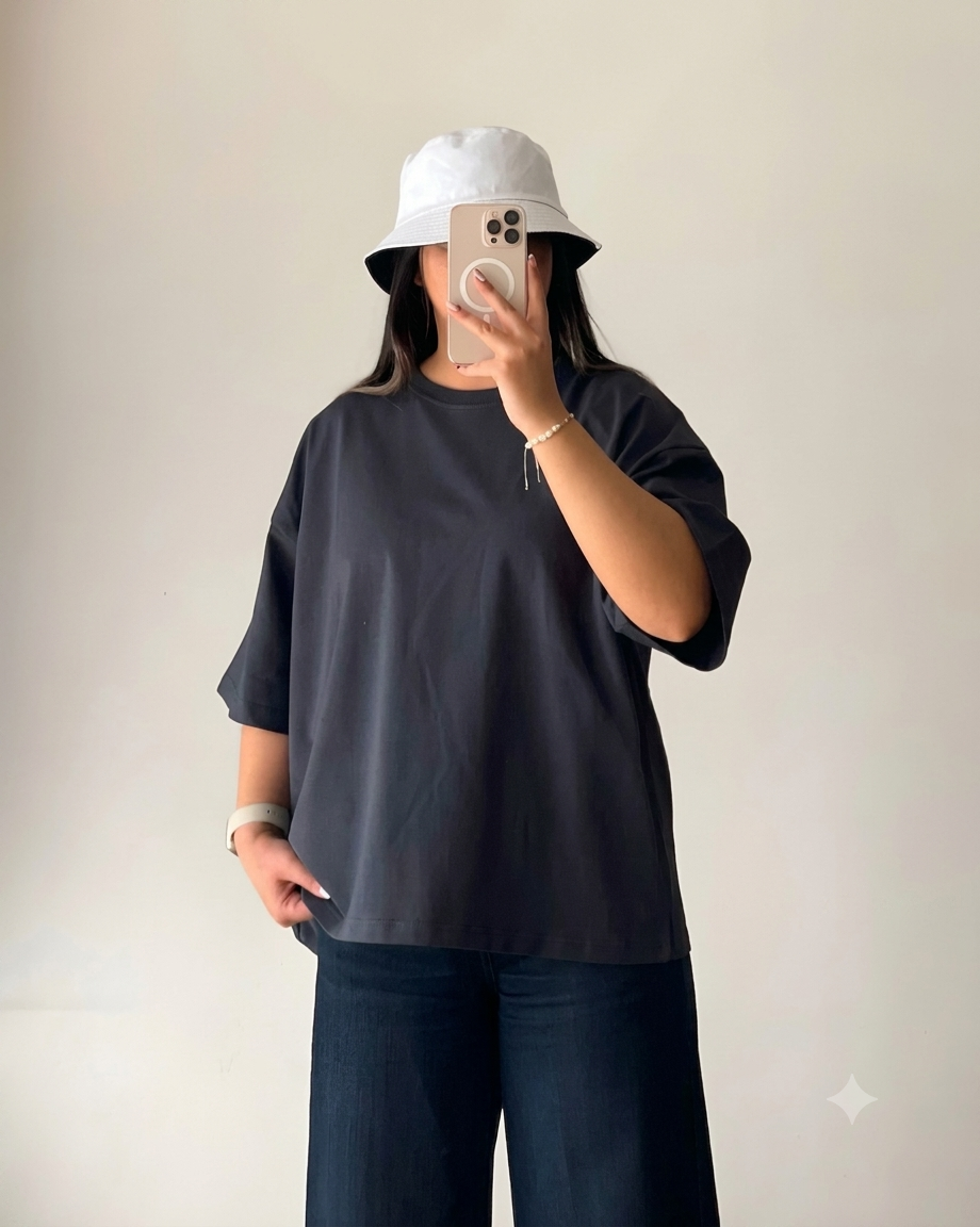 Oversized Charcoal Gray T-Shirt